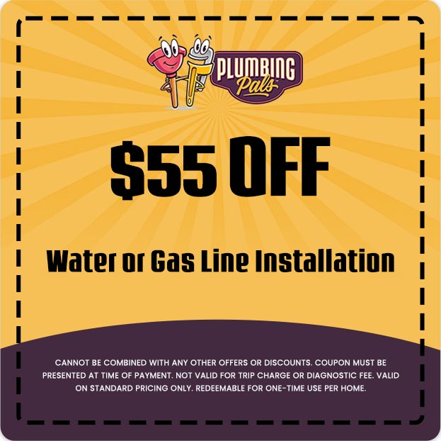 Discount on Water or Gas Line Installation